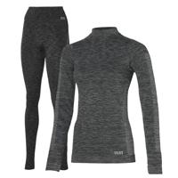 Heatkeeper Thermoset Dames Premium - Thermoshirt + Thermo Legging - Zwart Melange-S - thumbnail