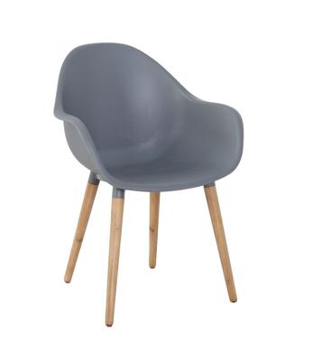 Annestad dining chair anthracite/teak look Eurofar - Eurofar Annestad dining chair anthracite/teak look Eurofar - Eurofar