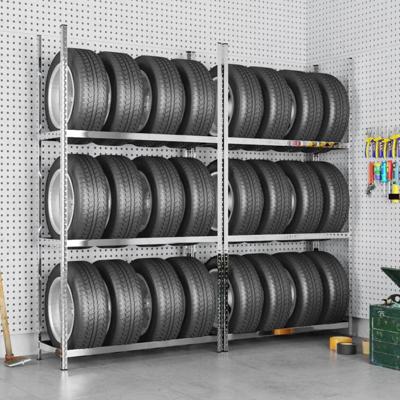 VidaXL Bandenrekken 3-laags 2 st 110x40x200 cm staal zilverkleurig VidaXL Bandenrekken 3-laags 2 st 110x40x200 cm staal zilverkleurig