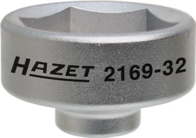 HAZET Oliefitersleutel 2169-32 · 3/8 inch (10 mm) vierkant hol · Buiten-zeskant-profiel · SW 32 mm HAZET Oliefitersleutel 2169-32 · 3/8 inch (10 mm) vierkant hol · Buiten-zeskant-profiel · SW 32 mm