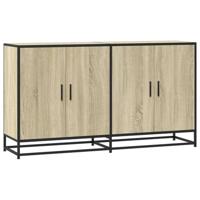 Dressoir 134x35x76 cm bewerkt hout sonoma eikenkleurig - thumbnail