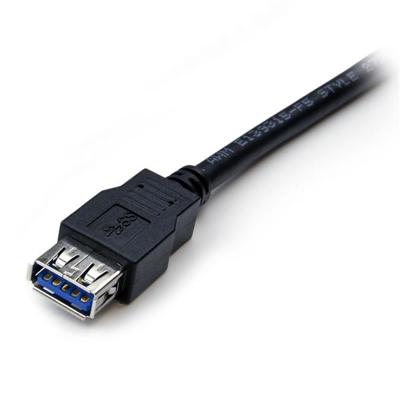 StarTech.com 2 m USB 3.0 verlengkabel, USB 3 type A naar A 2 meter verlengkabel, stekker/bus, zwart