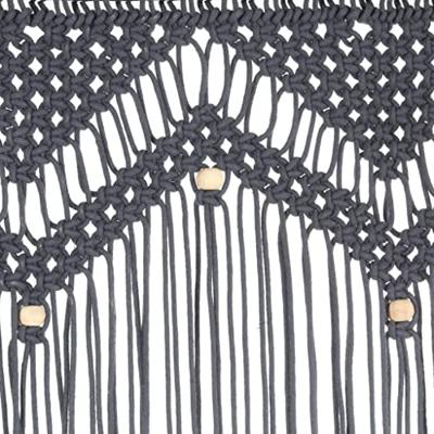 VidaXL Gordijn macramé 140x240 cm katoen antraciet VidaXL Gordijn macramé 140x240 cm katoen antraciet
