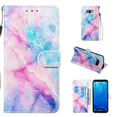 Lederen beschermhoes voor Galaxy S8 plus (blauw roze marmer) Lederen beschermhoes voor Galaxy S8 plus (blauw roze marmer)