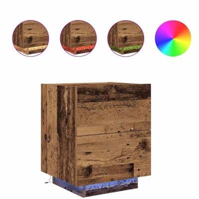 Nachtkastje met lade 2 pcs Oudhout 45 x 40 x 55 cm Bewerkt hout