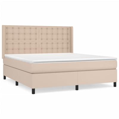 Boxspring met matras kunstleer cappuccinokleurig 180x200 cm - thumbnail