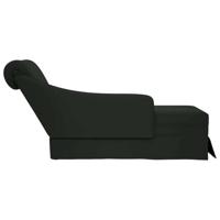 Chaise longue met bolster en rechterarmleuning fluweel zwart - thumbnail