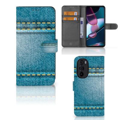 Motorola Edge 30 Pro | Wallet Case | met Pasjes | Jeans