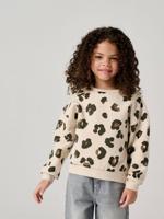 Decoratieve meisjessweater met hartjes of stippen beige, bedrukt - thumbnail