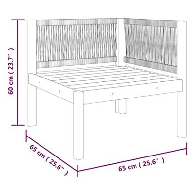 Tuinhoekbank met kussens massief acaciahout