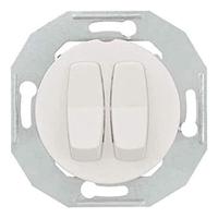 ELSO dubbele wisselschakelaar WDE011026 met centrale plaat wit Renova Wit 1 stuk(s) - thumbnail