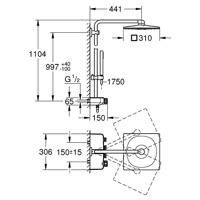 Grohe Douchesysteem Euphoria SmartControl Duo 310 mm Gepolijst Vierkant - thumbnail