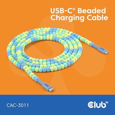club3D CAC-3011 USB-C Adapter [1x USB-C stekker - 1x USB-C stekker] Blauw 2 m