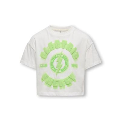 Kids ONLY zomer t-shirt S/S meisjes - print - off wit - Kogdaphne
