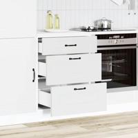 Keuken onderkast Kalmar bewerkt hout wit - thumbnail