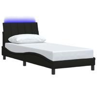 Bedframe zonder matras 90x190 cm stof zwart - thumbnail
