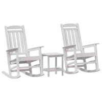 Tuin Schommelstoel 3 pcs Wit 38 x 38 x 46cm Kunststof - thumbnail
