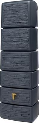 Garantia Slim regenton 300 liter stone decor antraciet - thumbnail