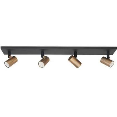 Highlight OpbouwspotPiccolo zwart met messing 4-lichts - S7444.38