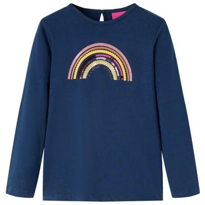 VidaXL Kindershirt met lange mouwen 128 marineblauw