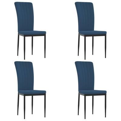 Eetkamerstoelen 4 st fluweel blauw