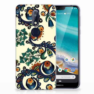 Siliconen Hoesje Nokia 7.1 Barok Flower