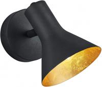 Trio Stoere plafondspotNina zwart met goud - R80161002 - thumbnail