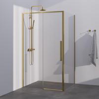 BRAUER Season douchecabine model B met schuifdeur helder glas 120x100x200 omkeerbaar incl. glascoating Season-Goud - thumbnail