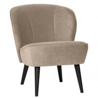 WOOOD Fauteuil 'Sara' Velvet, kleur Khaki - thumbnail