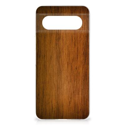 Google Pixel 8 | Bumper Hoesje | Donker Hout