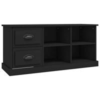 Tv-meubel 102x35,5x47,5 cm bewerkt hout zwart - thumbnail