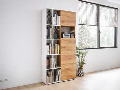 Kast LISBONNE 2 deuren wit/navarra eik