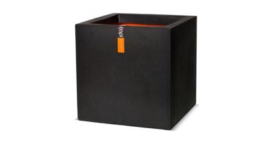 Capi Urban Smooth NL 30x30x30cm vierkante plantenbak zwart