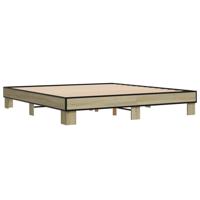 Bedframe bewerkt hout metaal sonoma eikenkleurig 200x200 cm - thumbnail