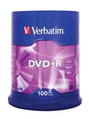 Verbatim 43551 DVD+R blanco 4,7GB 100 stuks spindel, 100 stuks