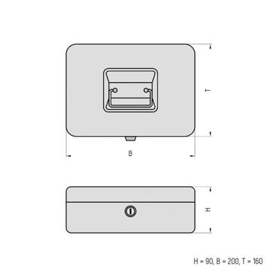 Basi 2100-0200-1400 Geldcassette (b x h x d) 200 x 90 x 160 mm Rood