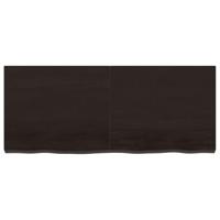 Wandschap 120x50x6 cm behandeld massief eikenhout donkergrijs - thumbnail