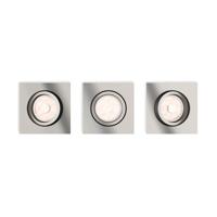 Philips Set vierkante inbouwspotsDonegal (3x) GU10 mat chroom - 5040317PN - thumbnail