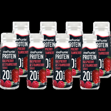 Melkunie Protein Raspberry & Strawberry Shake 8 x 225 ml bij Jumbo