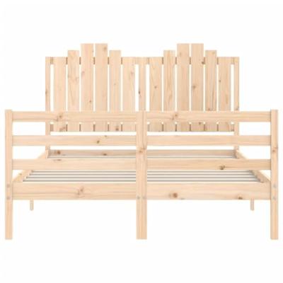 Bedframe met hoofdbord massief hout 140x200 cm