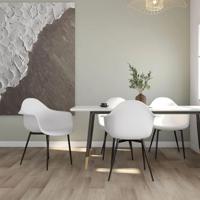 Eetkamerstoelen 4 st PP wit - thumbnail