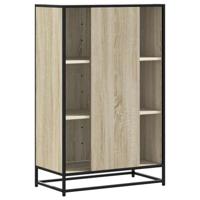 Hoge kast 68x35x106,5 cm bewerkt hout en metaal sonoma eiken - thumbnail