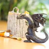 Safari speelfiguur ghost dragon junior 9 x 13 cm zwart - thumbnail