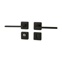 Hardbrass Achterdeurset vierkant Zenith compleet SKG3 met kerntrekbeveiliging - puurzwart - thumbnail