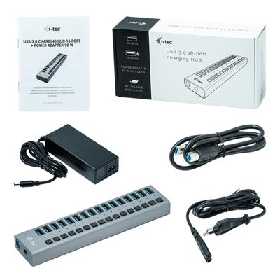 i-tec 16 poorts USB hub + 60w adapter