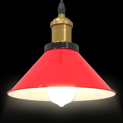 Hanglamp in hoogte verstelbaar E27 22 cm metaal glanzend rood Hanglamp in hoogte verstelbaar E27 22 cm metaal glanzend rood