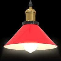 Hanglamp in hoogte verstelbaar E27 22 cm metaal glanzend rood - thumbnail