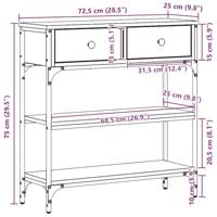 Wandtafel met lade Oudhout 72.5 x 25 x 75 cm Bewerkt hout - thumbnail