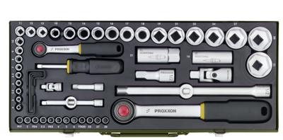 Proxxon Industrial 23040 Dopsleutelset Metrisch 1/4 (6.3 mm), 1/2 (12.5 mm) 56-delig