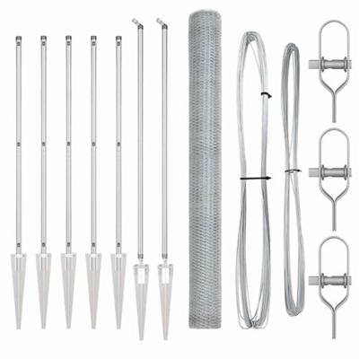 VidaXL Afrasteringspaal zilver 10 x 1,6 m (25 mm gaas) staal